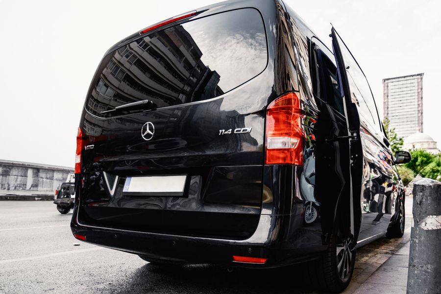 A van at the kerb with its door open